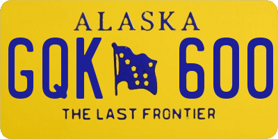 AK license plate GQK600