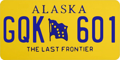AK license plate GQK601