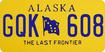 AK license plate GQK608