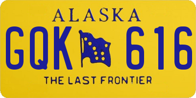AK license plate GQK616