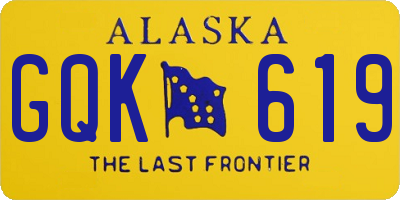 AK license plate GQK619