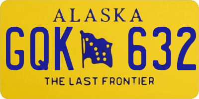 AK license plate GQK632