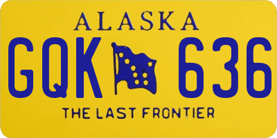 AK license plate GQK636