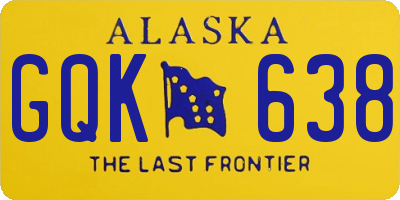 AK license plate GQK638