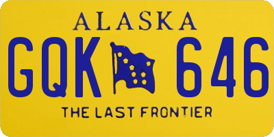 AK license plate GQK646