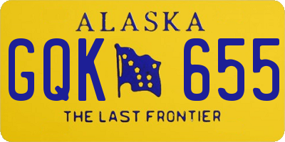 AK license plate GQK655