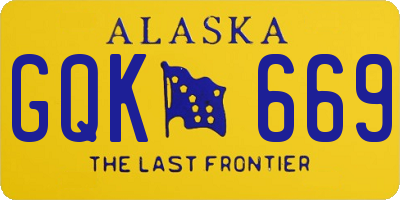 AK license plate GQK669