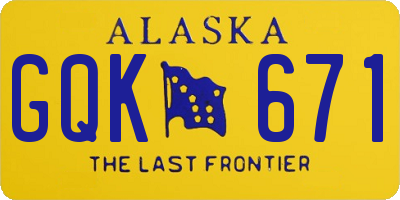 AK license plate GQK671