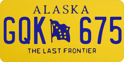 AK license plate GQK675