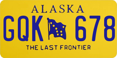 AK license plate GQK678