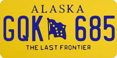 AK license plate GQK685