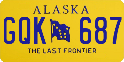 AK license plate GQK687