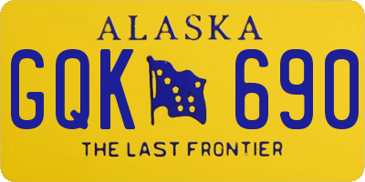 AK license plate GQK690