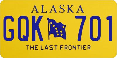 AK license plate GQK701