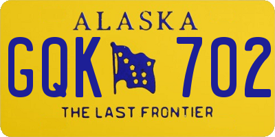 AK license plate GQK702