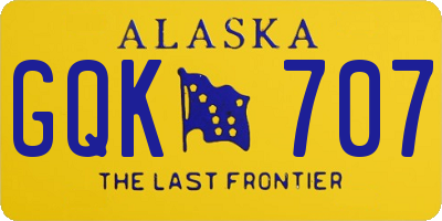 AK license plate GQK707