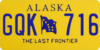 AK license plate GQK716
