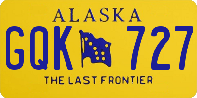 AK license plate GQK727