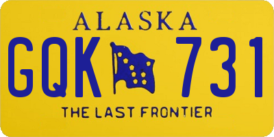 AK license plate GQK731