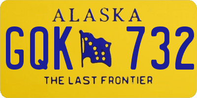 AK license plate GQK732