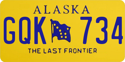 AK license plate GQK734