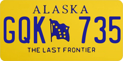AK license plate GQK735