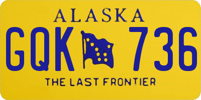 AK license plate GQK736