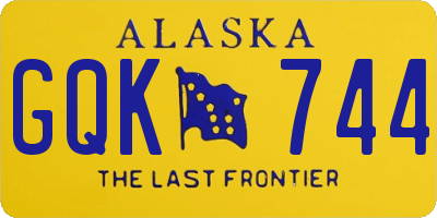AK license plate GQK744