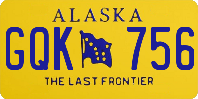 AK license plate GQK756