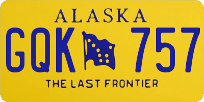 AK license plate GQK757