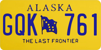 AK license plate GQK761