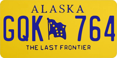 AK license plate GQK764