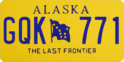 AK license plate GQK771