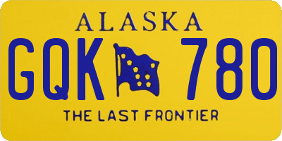 AK license plate GQK780