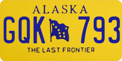 AK license plate GQK793