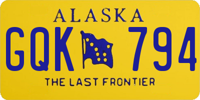 AK license plate GQK794