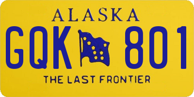 AK license plate GQK801