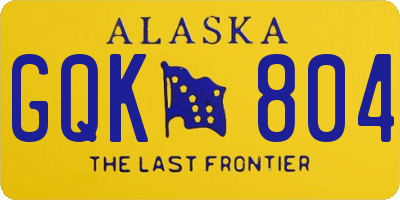 AK license plate GQK804