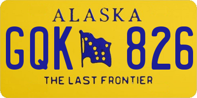 AK license plate GQK826