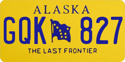 AK license plate GQK827
