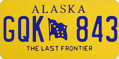 AK license plate GQK843