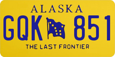 AK license plate GQK851