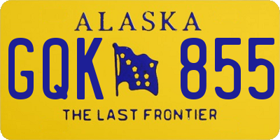 AK license plate GQK855
