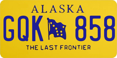 AK license plate GQK858