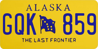 AK license plate GQK859