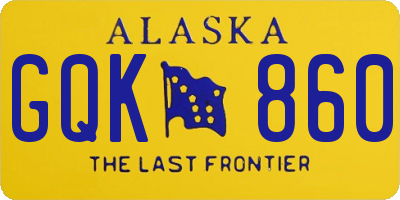 AK license plate GQK860
