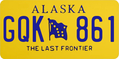 AK license plate GQK861