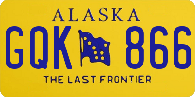 AK license plate GQK866