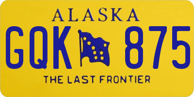 AK license plate GQK875