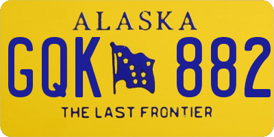 AK license plate GQK882